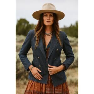 Manuel Ritz Unisex Denim-Look Sport Coat 48R EU / 38R US Blue Made in Italy NWT